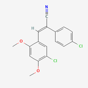 molecular formula C17H13Cl2NO2 B5813243 3-(5-chloro-2,4-dimethoxyphenyl)-2-(4-chlorophenyl)acrylonitrile 