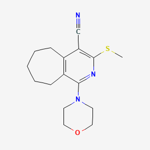 molecular formula C16H21N3OS B5813281 3-(methylthio)-1-(4-morpholinyl)-6,7,8,9-tetrahydro-5H-cyclohepta[c]pyridine-4-carbonitrile 