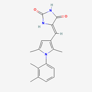 molecular formula C18H19N3O2 B5813297 5-{[1-(2,3-dimethylphenyl)-2,5-dimethyl-1H-pyrrol-3-yl]methylene}-2,4-imidazolidinedione 