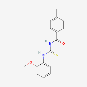 molecular formula C16H16N2O2S B5813308 N-{[(2-methoxyphenyl)amino]carbonothioyl}-4-methylbenzamide 