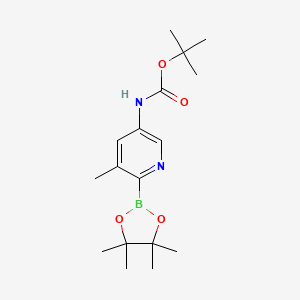 molecular formula C17H27BN2O4 B581333 tert-Butyl (5-methyl-6-(4,4,5,5-tetramethyl-1,3,2-dioxaborolan-2-yl)pyridin-3-yl)carbamate CAS No. 1310384-90-7