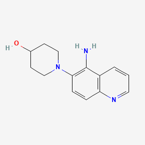 molecular formula C14H17N3O B581334 1-(5-Aminoquinolin-6-yl)piperidin-4-ol CAS No. 1157642-42-6