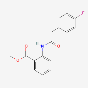 molecular formula C16H14FNO3 B5813343 methyl 2-{[(4-fluorophenyl)acetyl]amino}benzoate 