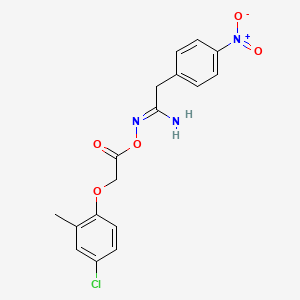 molecular formula C17H16ClN3O5 B5813402 N'-{[(4-chloro-2-methylphenoxy)acetyl]oxy}-2-(4-nitrophenyl)ethanimidamide 