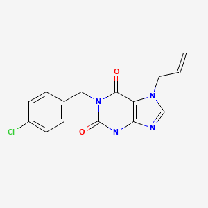 molecular formula C16H15ClN4O2 B5813425 7-allyl-1-(4-chlorobenzyl)-3-methyl-3,7-dihydro-1H-purine-2,6-dione 