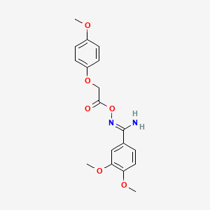 molecular formula C18H20N2O6 B5813433 3,4-dimethoxy-N'-{[(4-methoxyphenoxy)acetyl]oxy}benzenecarboximidamide 