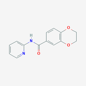 molecular formula C14H12N2O3 B5813499 N-2-pyridinyl-2,3-dihydro-1,4-benzodioxine-6-carboxamide 