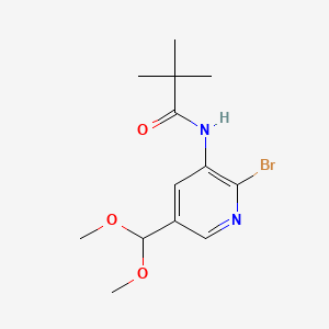 molecular formula C13H19BrN2O3 B581351 N-(2-Bromo-5-(dimethoxymethyl)pyridin-3-YL)-pivalamide CAS No. 1171919-93-9