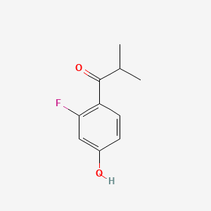 molecular formula C10H11FO2 B581359 1-(2-氟-4-羟基苯基)-2-甲基丙烷-1-酮 CAS No. 1208078-35-6