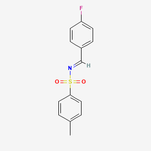 molecular formula C14H12FNO2S B5813610 N-(4-氟苄叉亚胺基)-4-甲苯磺酰胺 