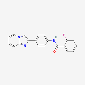 molecular formula C20H14FN3O B5813622 2-fluoro-N-(4-imidazo[1,2-a]pyridin-2-ylphenyl)benzamide 