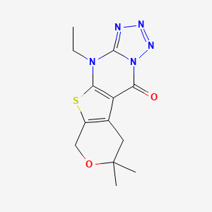 4-ethyl-8,8-dimethyl-4,6,8,9-tetrahydro-10H-pyrano[4',3':4,5]thieno[2,3-d]tetrazolo[1,5-a]pyrimidin-10-one