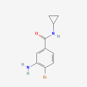 molecular formula C10H11BrN2O B581363 3-氨基-4-溴-N-环丙基苯甲酰胺 CAS No. 1175951-94-6