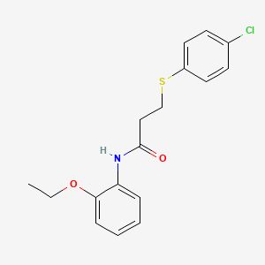 molecular formula C17H18ClNO2S B5813642 3-[(4-chlorophenyl)thio]-N-(2-ethoxyphenyl)propanamide 