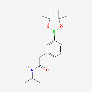 molecular formula C17H26BNO3 B581365 N-Isopropyl-2-(3-(4,4,5,5-tetramethyl-1,3,2-dioxaborolan-2-yl)phenyl)acetamide CAS No. 1256359-88-2