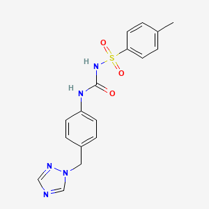 molecular formula C17H17N5O3S B5813702 4-methyl-N-({[4-(1H-1,2,4-triazol-1-ylmethyl)phenyl]amino}carbonyl)benzenesulfonamide 