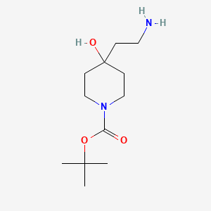molecular formula C12H24N2O3 B581372 Tert-butyl 4-(2-aminoethyl)-4-hydroxypiperidine-1-carboxylate CAS No. 1179338-62-5