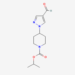 molecular formula C13H19N3O3 B581373 Isopropyl 4-(4-formylpyrazol-1-yl)piperidine-1-carboxylate CAS No. 1184917-75-6