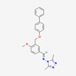 N-{3-[(4-biphenylyloxy)methyl]-4-methoxybenzylidene}-3,5-dimethyl-4H-1,2,4-triazol-4-amine