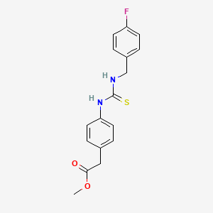 molecular formula C17H17FN2O2S B5813792 methyl [4-({[(4-fluorobenzyl)amino]carbonothioyl}amino)phenyl]acetate 