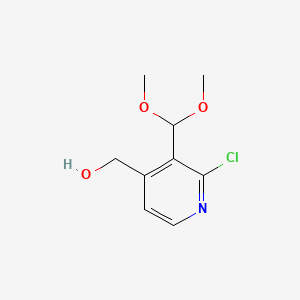 molecular formula C9H12ClNO3 B581382 (2-Chloro-3-(dimethoxymethyl)pyridin-4-yl)methanol CAS No. 1186310-66-6