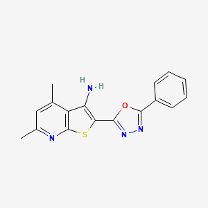 molecular formula C17H14N4OS B5813840 4,6-dimethyl-2-(5-phenyl-1,3,4-oxadiazol-2-yl)thieno[2,3-b]pyridin-3-amine 