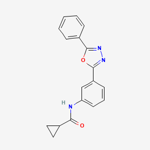 molecular formula C18H15N3O2 B5813858 N-[3-(5-phenyl-1,3,4-oxadiazol-2-yl)phenyl]cyclopropanecarboxamide 