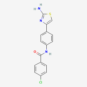 N-[4-(2-amino-1,3-thiazol-4-yl)phenyl]-4-chlorobenzamide