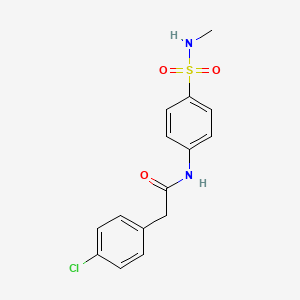 molecular formula C15H15ClN2O3S B5813890 2-(4-chlorophenyl)-N-{4-[(methylamino)sulfonyl]phenyl}acetamide 