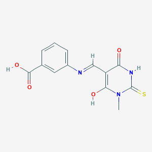 3-{[(1-methyl-4,6-dioxo-2-thioxotetrahydro-5(2H)-pyrimidinylidene)methyl]amino}benzoic acid