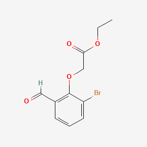 molecular formula C11H11BrO4 B581391 2-(2-溴-6-甲酰苯氧基)乙酸乙酯 CAS No. 1187385-79-0