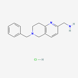 molecular formula C16H20ClN3 B581394 (6-Benzyl-5,6,7,8-tétrahydro-1,6-naphtyridin-2-yl)méthanamine chlorhydrate CAS No. 1187830-89-2