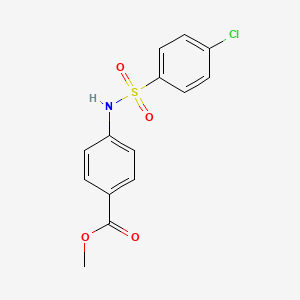 molecular formula C14H12ClNO4S B5813949 methyl 4-{[(4-chlorophenyl)sulfonyl]amino}benzoate 