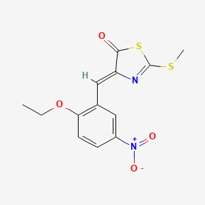 molecular formula C13H12N2O4S2 B5813964 4-(2-ethoxy-5-nitrobenzylidene)-2-(methylthio)-1,3-thiazol-5(4H)-one 