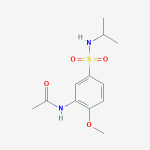 molecular formula C12H18N2O4S B5813971 N-{5-[(isopropylamino)sulfonyl]-2-methoxyphenyl}acetamide 