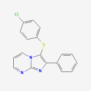 molecular formula C18H12ClN3S B5814015 3-[(4-chlorophenyl)thio]-2-phenylimidazo[1,2-a]pyrimidine 