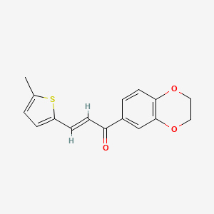 molecular formula C16H14O3S B5814034 1-(2,3-dihydro-1,4-benzodioxin-6-yl)-3-(5-methyl-2-thienyl)-2-propen-1-one 