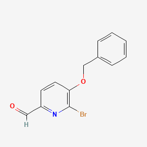 molecular formula C13H10BrNO2 B581404 5-(Benzyloxy)-6-bromo-2-pyridinecarbaldehyde CAS No. 1192263-80-1