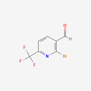 molecular formula C7H3BrF3NO B581405 2-溴-6-(三氟甲基)烟醛 CAS No. 1192263-89-0