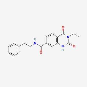 3-ethyl-2,4-dioxo-N-(2-phenylethyl)-1,2,3,4-tetrahydro-7-quinazolinecarboxamide