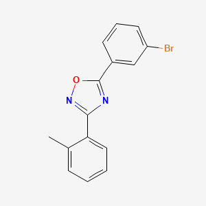 molecular formula C15H11BrN2O B5814116 5-(3-bromophenyl)-3-(2-methylphenyl)-1,2,4-oxadiazole 