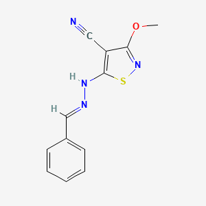 molecular formula C12H10N4OS B5814140 5-(2-benzylidenehydrazino)-3-methoxyisothiazole-4-carbonitrile 