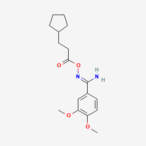 N'-[(3-cyclopentylpropanoyl)oxy]-3,4-dimethoxybenzenecarboximidamide