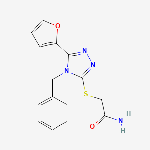 molecular formula C15H14N4O2S B5814160 2-{[4-benzyl-5-(2-furyl)-4H-1,2,4-triazol-3-yl]thio}acetamide 