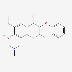 molecular formula C21H23NO4 B5814178 8-[(dimethylamino)methyl]-6-ethyl-7-hydroxy-2-methyl-3-phenoxy-4H-chromen-4-one 