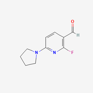 molecular formula C10H11FN2O B581421 2-氟-6-(吡咯烷-1-基)烟酰甲醛 CAS No. 1203499-23-3