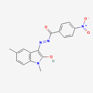 molecular formula C17H14N4O4 B5814221 N'-(1,5-dimethyl-2-oxo-1,2-dihydro-3H-indol-3-ylidene)-4-nitrobenzohydrazide 