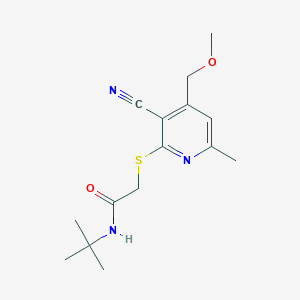 N-(tert-butyl)-2-{[3-cyano-4-(methoxymethyl)-6-methyl-2-pyridinyl]thio}acetamide