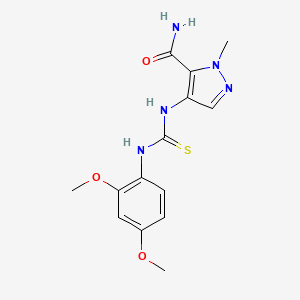 molecular formula C14H17N5O3S B5814357 4-({[(2,4-dimethoxyphenyl)amino]carbonothioyl}amino)-1-methyl-1H-pyrazole-5-carboxamide 