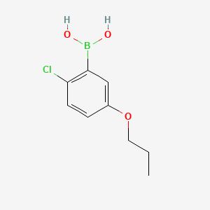 molecular formula C9H12BClO3 B581436 (2-氯-5-丙氧基苯基)硼酸 CAS No. 1256346-14-1